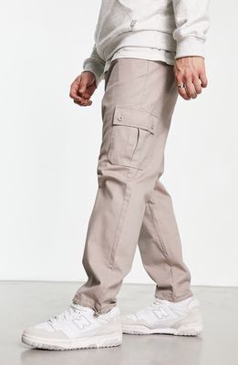 ASOS DESIGN Tapered Cargo Trousers in Beige
