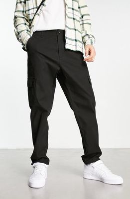 ASOS DESIGN Tapered Cargo Trousers in Black