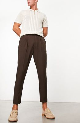 ASOS DESIGN Tapered Smart Trousers in Brown