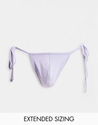 ASOS DESIGN tie side thong in purple