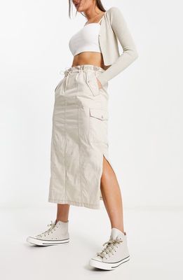 ASOS DESIGN Toggle Waist Cargo Skirt in Grey