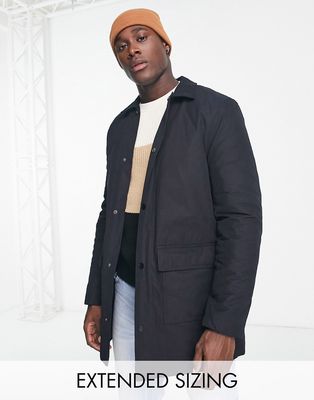 ASOS DESIGN trench coat with quilted lining in black