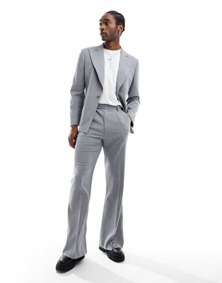 ASOS DESIGN vintage flare suit pants in light gray