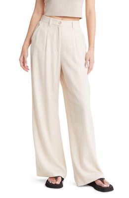 ASOS DESIGN Wide Leg Dad Trousers in Stone