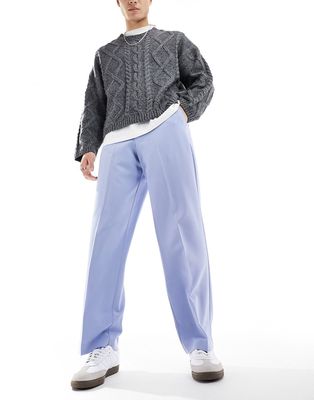 ASOS DESIGN wide leg smart pants in cornflower blue