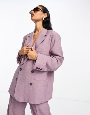 ASOS EDITION double breasted mansy blazer jacket in heather purple