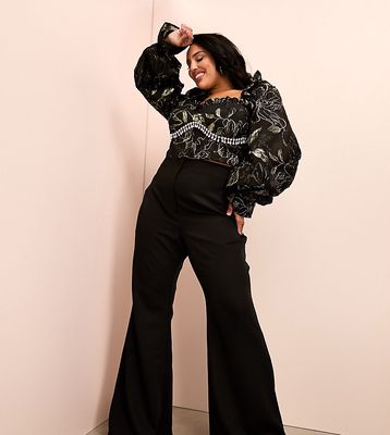 ASOS LUXE Curve sexy flare pants in black
