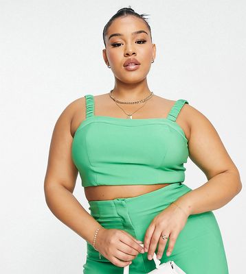 ASOS LUXE Curve tailored bralet in green - part of a set
