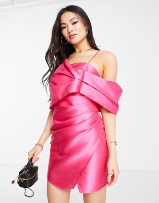 ASOS LUXE satin cami cocktail dress in pink