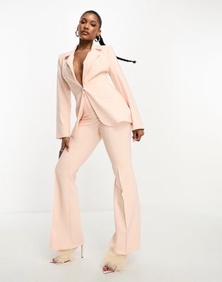 ASOS LUXE suit kickflare pants in light pink