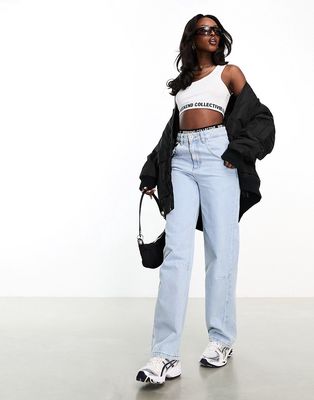 ASOS Weekend Collective baggy fit jeans in vintage light wash blue