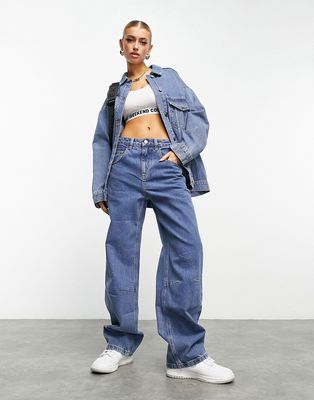 ASOS Weekend Collective jean in mid blue