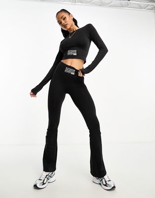 ASOS Weekend Collective seamless flared leggings in black