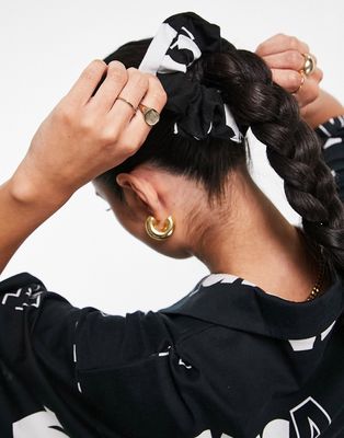 ASOS Weekend Colletive scrunchie in monogram print-Black