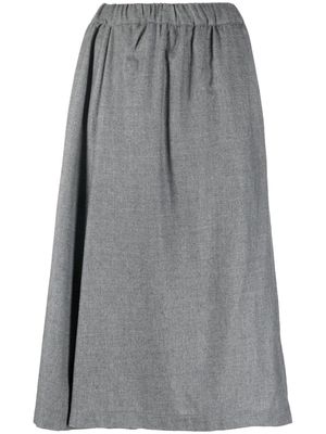 ASPESI A-line gathered wool skirt - Grey