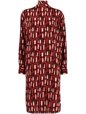 ASPESI abstract-print jersey dress - Red