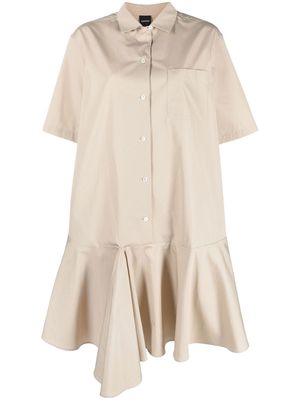 ASPESI asymmetric-hem shirt dress - Neutrals
