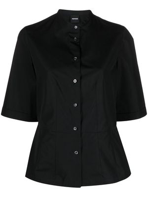 ASPESI band-collar cotton shirt - Black