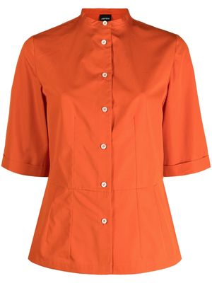 ASPESI band-collar short-sleeve shirt - Orange