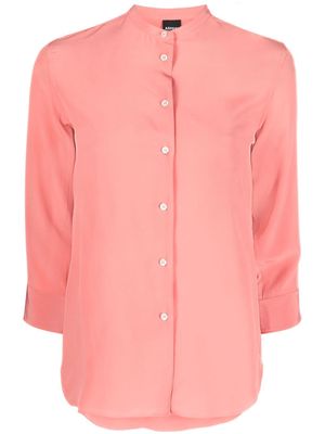 ASPESI band-collar silk shirt - Pink