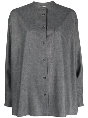 ASPESI band-collar wool-blend shirt - Grey