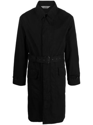 ASPESI belted button-up cotton coat - Black