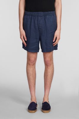 Aspesi Bermuda Roque Shorts In Blue Chanvre