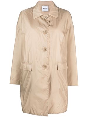 ASPESI buttoned-up gabardine coat - Neutrals