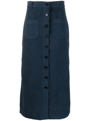 ASPESI buttoned-up high-waisted skirt - Blue