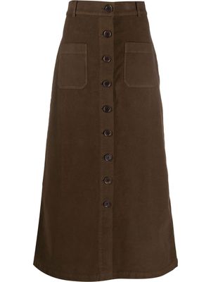 ASPESI buttoned-up high-waisted skirt - Brown
