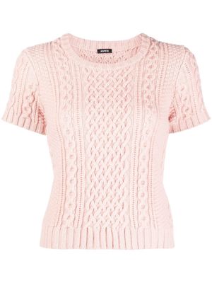 ASPESI cable-knit short-sleeve jumper - Pink