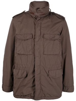 ASPESI cargo-pocket hooded coat - Brown