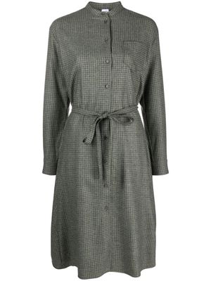 ASPESI check-pattern belted shirdres - Green