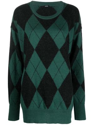 ASPESI check-pattern knit jumper - Green