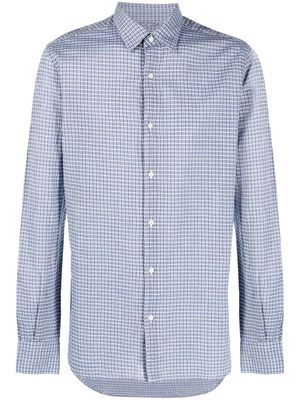 ASPESI check print long sleeve shirt - Blue