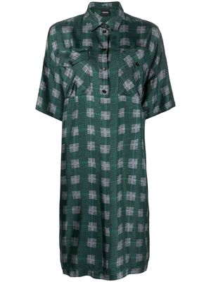 ASPESI check print shirt dress - Green