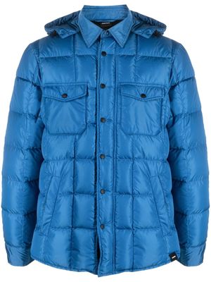 ASPESI checked hooded puffer jacket - Blue