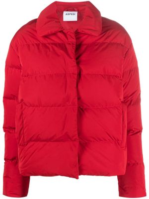 ASPESI classic-collar quilted padded jacket - Red