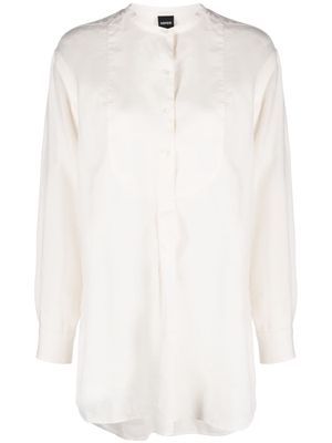 ASPESI collarless linen shirt - Neutrals