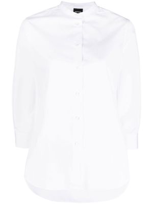 ASPESI collarless relaxed-fit cotton shirt - White