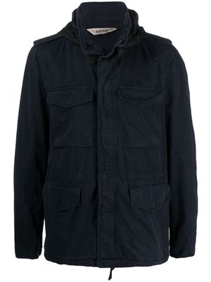 ASPESI concealed hood military jacket - Blue