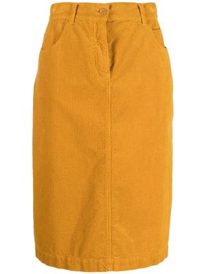 ASPESI corduroy high-waisted skirt - Yellow