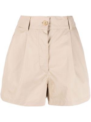 ASPESI cotton high-waisted shorts - Neutrals