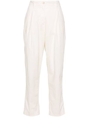 ASPESI cotton pleat-detail tapered trousers - Neutrals