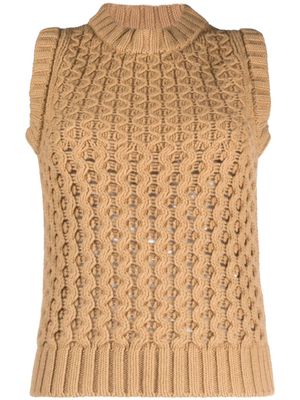 ASPESI crochet-knit sleeveless jumper - Neutrals