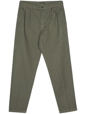 ASPESI dart-detailing tapered trousers - Green