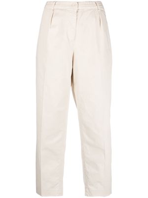 ASPESI elastic-waist cropped trousers - Neutrals