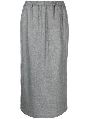 ASPESI elasticated-waist midi pencil skirt - Grey