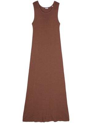 ASPESI fine-knit sleeveless long dress - Brown