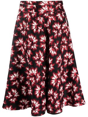 ASPESI floral-print A-line skirt - Black